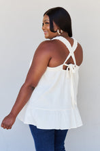 Load image into Gallery viewer, HEYSON Good Attitude Full Size Back Tie Detail Ruffle Tunic Top
