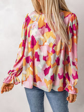 Load image into Gallery viewer, Printed Flounce Sleeve Buttoned Blouse
