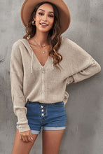 Load image into Gallery viewer, Zip-Up Distressed Hooded Cardigan
