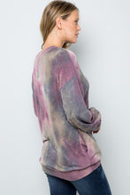 Load image into Gallery viewer, Tie Dye Long Sleeve Round Neck Top
