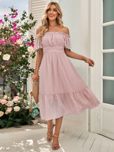 Load image into Gallery viewer, Off-Shoulder Tied Cutout Dress
