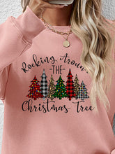 Load image into Gallery viewer, Christmas Tree Graphic Round Neck Sweatshirt
