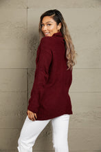 Load image into Gallery viewer, Woven Right Horizontal Ribbing Turtleneck Tunic Sweater
