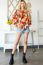 Load image into Gallery viewer, Printed Flounce Sleeve Buttoned Blouse
