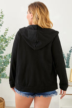 Load image into Gallery viewer, Plus Size Zip Up Hooded Jacket with Pocket
