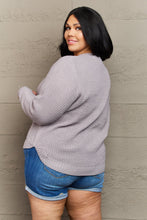 Load image into Gallery viewer, Zenana Breezy Days Plus Size High Low Waffle Knit Sweater
