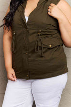 Load image into Gallery viewer, Zenana More To Come Full Size Military Hooded Vest
