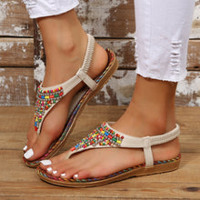 Load image into Gallery viewer, Beaded PU Leather Open Toe Sandals
