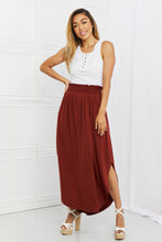 Load image into Gallery viewer, Zenana It&#39;s My Time Full Size Side Scoop Scrunch Skirt in Dark Rust
