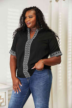 Load image into Gallery viewer, Double Take Embroidered Notched Neck Top
