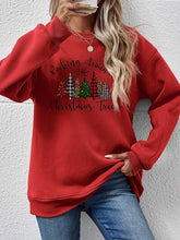 Load image into Gallery viewer, Christmas Tree Graphic Round Neck Sweatshirt

