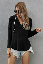 Load image into Gallery viewer, Drawstring Curve Hem Hoodie
