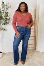 Load image into Gallery viewer, Double Take Ribbed V-Neck Long Sleeve T-Shirt
