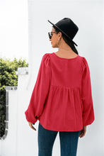 Load image into Gallery viewer, Button Up Balloon Sleeve Blouse
