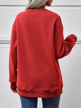 Load image into Gallery viewer, Christmas Tree Graphic Round Neck Sweatshirt
