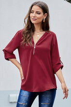Load image into Gallery viewer, Zip Front V-Neck Top
