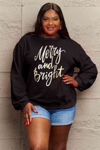 Load image into Gallery viewer, Simply Love Full Size MERRY AND BRIGHT Graphic Sweatshirt
