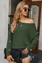 Load image into Gallery viewer, One Shoulder Button Long Sleeve Top
