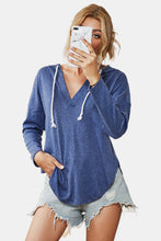 Load image into Gallery viewer, Drawstring Curve Hem Hoodie
