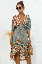 Load image into Gallery viewer, Printed Bohemian V Neck Dress
