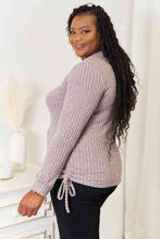 Load image into Gallery viewer, Double Take Drawstring Ribbed Long Sleeve T-Shirt
