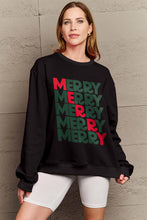 Load image into Gallery viewer, Simply Love Full Size MERRY Long Sleeve Sweatshirt
