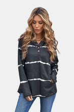 Load image into Gallery viewer, Striped Quarter Snap Hoodie
