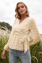 Load image into Gallery viewer, Swiss Dot Wrap Knot Blouse
