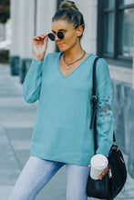 Load image into Gallery viewer, Lace Sleeve Drop Shoulder Sweater
