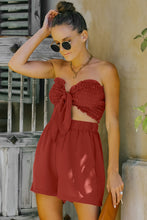 Load image into Gallery viewer, Smocked Frill Trim Tube Top and Shorts Set
