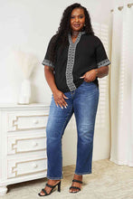 Load image into Gallery viewer, Double Take Embroidered Notched Neck Top
