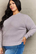 Load image into Gallery viewer, Zenana Breezy Days Plus Size High Low Waffle Knit Sweater
