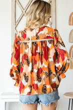 Load image into Gallery viewer, Printed Flounce Sleeve Buttoned Blouse
