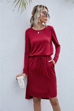 Load image into Gallery viewer, Round Neck Side Slit Dress
