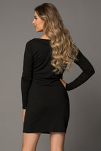 Load image into Gallery viewer, Long Sleeve Plunge Ribbed Bodycon Dress
