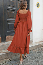 Load image into Gallery viewer, Smocked Ruffle Hem Flounce Sleeve Dress
