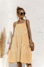 Load image into Gallery viewer, Striped Tiered Sleeveless Dress
