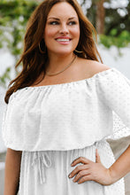 Load image into Gallery viewer, Plus Size Swiss Dot Off-Shoulder Tiered Dress
