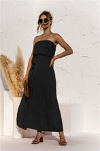Load image into Gallery viewer, Strapless Tie Waist Tiered Maxi Dress
