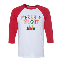 Load image into Gallery viewer, Merry &amp; Bright Unisex Raglan T-Shirt
