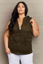 Load image into Gallery viewer, Zenana More To Come Full Size Military Hooded Vest
