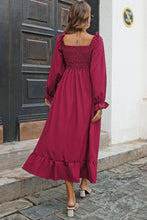 Load image into Gallery viewer, Smocked Ruffle Hem Flounce Sleeve Dress
