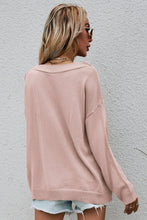 Load image into Gallery viewer, Button Detail Boat Neck Sweater
