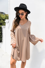Load image into Gallery viewer, Trumpet Sleeve V Neck Dress

