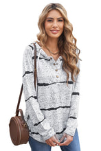 Load image into Gallery viewer, Striped Quarter Snap Hoodie
