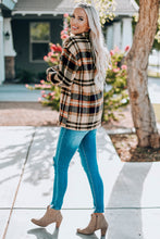 Load image into Gallery viewer, Plaid Button Front Shirt Jacket with Breast Pockets
