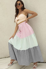 Load image into Gallery viewer, Plaid Strapless Top and Tiered Skirt Set
