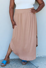 Load image into Gallery viewer, Doublju Comfort Princess Full Size High Waist Scoop Hem Maxi Skirt in Tan
