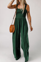 Load image into Gallery viewer, Smocked Square Neck Wide Leg Jumpsuit with Pockets
