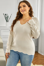 Load image into Gallery viewer, Gray Wavy V-neck Sweater
